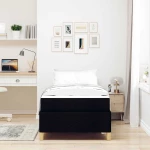 vidaXL Κρεβάτι με ελατήρια Μαύρο και Λευκό 90 x 190 cm ύφασμα