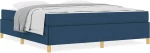 vidaXL Κρεβάτι με ελατήρια Μπλε και άσπρο 180 x 200 cm ύφασμα