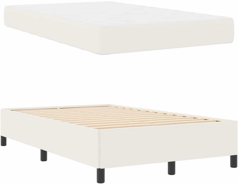 vidaXL Σκελετός Κρεβατιού Κρεμ 120 x 200 cm Βελούδο