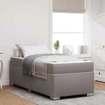 vidaXL Σκελετός Κρεβατιού Taupe 90 x 190 cm ύφασμα