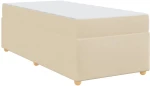 vidaXL Σκελετός Κρεβατιού με στρώμα Κρεμ 90 x 190 cm ύφασμα