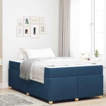 vidaXL Σκελετός Κρεβατιού με στρώμα Μπλε 120 x 190 cm ύφασμα