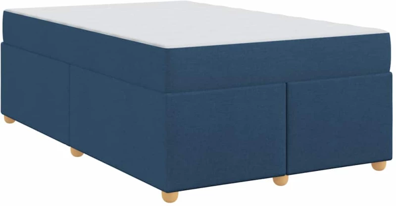 vidaXL Σκελετός Κρεβατιού με στρώμα Μπλε 120 x 190 cm ύφασμα