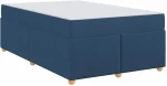 vidaXL Σκελετός Κρεβατιού με στρώμα Μπλε 120 x 190 cm ύφασμα