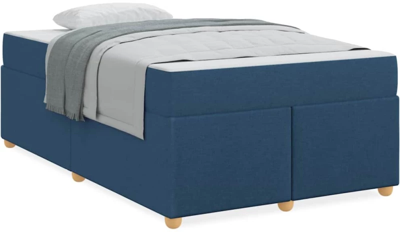 vidaXL Σκελετός Κρεβατιού με στρώμα Μπλε 120 x 190 cm ύφασμα