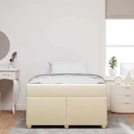vidaXL Σκελετός Κρεβατιού με στρώμα Κρεμ 120 x 200 cm ύφασμα