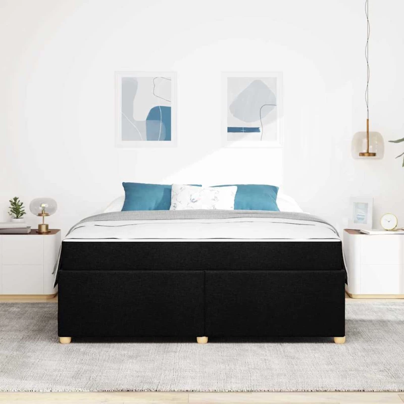 vidaXL Σκελετός Κρεβατιού με στρώμα Μαύρο 180 x 200 cm ύφασμα