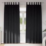 vidaXL Κουρτίνες με κουρτίνες 2 pcs Μαύρο 225x140εκ. Πολυεστέρας