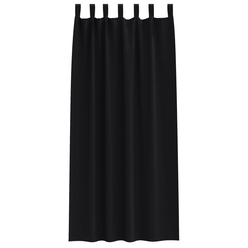 vidaXL Κουρτίνες με κουρτίνες 2 pcs Μαύρο 225x140εκ. Πολυεστέρας