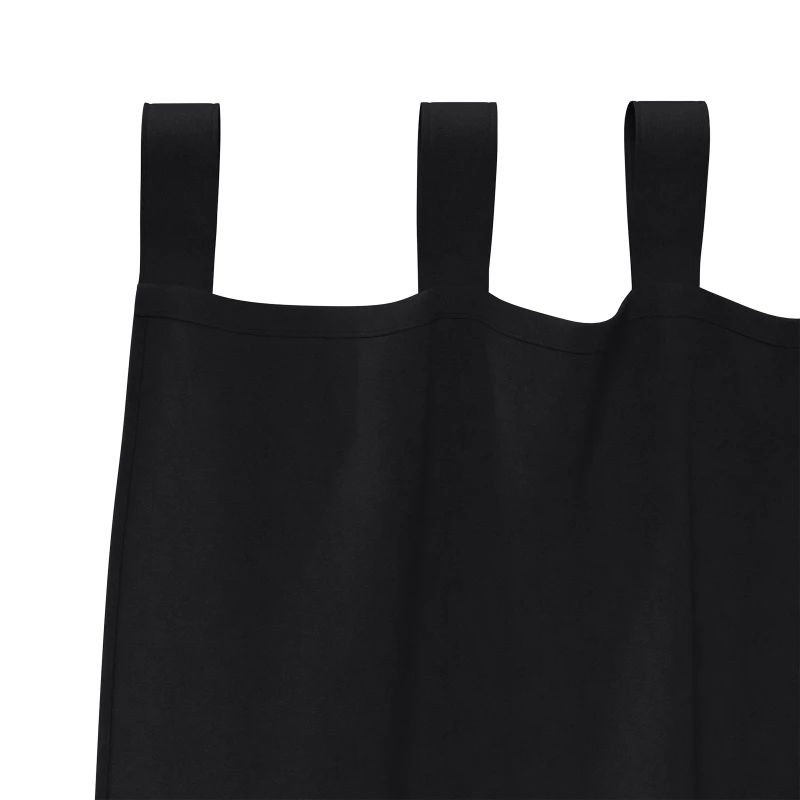 vidaXL Κουρτίνες με κουρτίνες 2 pcs Μαύρο 225x140εκ. Πολυεστέρας