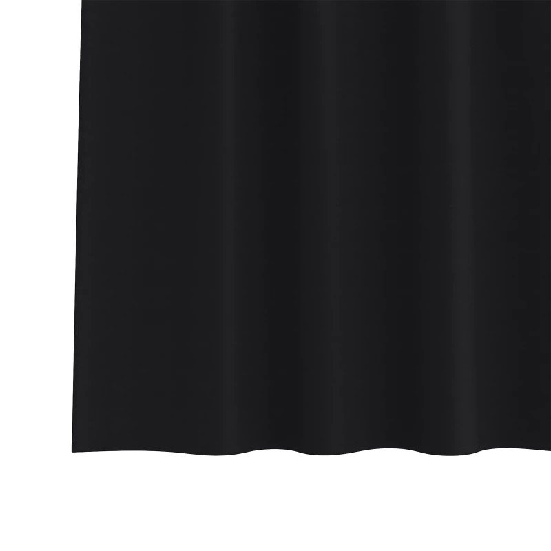 vidaXL Κουρτίνες με κουρτίνες 2 pcs Μαύρο 225x140εκ. Πολυεστέρας