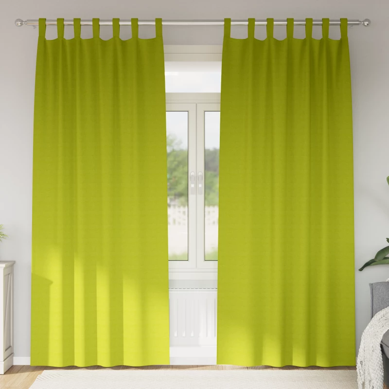 vidaXL Κουρτίνες με κουρτίνες 2 pcs Λαχανί 225x140εκ. Πολυεστέρας