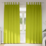 vidaXL Κουρτίνες με κουρτίνες 2 pcs Λαχανί 225x140εκ. Πολυεστέρας
