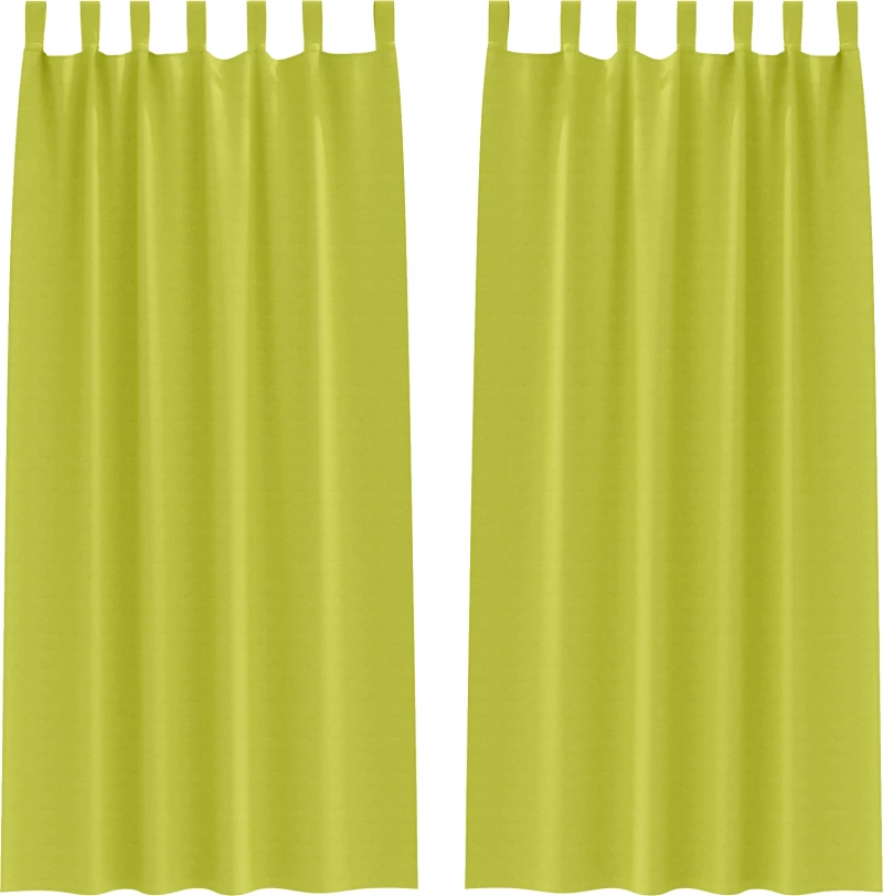 vidaXL Κουρτίνες με κουρτίνες 2 pcs Λαχανί 225x140εκ. Πολυεστέρας