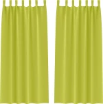 vidaXL Κουρτίνες με κουρτίνες 2 pcs Λαχανί 225x140εκ. Πολυεστέρας