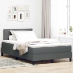 vidaXL Κρεβάτι box spring με στρώμα Σκούρο γκρι 120 x 200 cm ύφασμα
