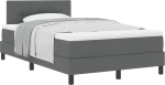 vidaXL Κρεβάτι box spring με στρώμα Σκούρο γκρι 120 x 200 cm ύφασμα