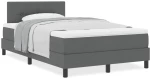vidaXL Κρεβάτι box spring με στρώμα Σκούρο γκρι 120 x 200 cm ύφασμα