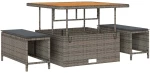 vidaXL Σετ Καναπέ Κήπου με μαξιλάρι 12 pcs Γκρι 100 x 100 x 71 cm