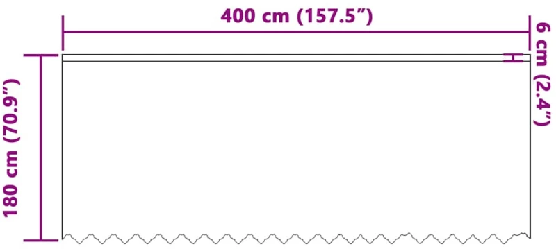 vidaXL Κουρτίνες με κουρτίνες Λευκό 400 x 180 εκ Πολυεστέρας