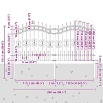 vidaXL Φράχτης κήπου Λευκό 165 cm Ατσάλι με Επικάλυψη Πούδρας