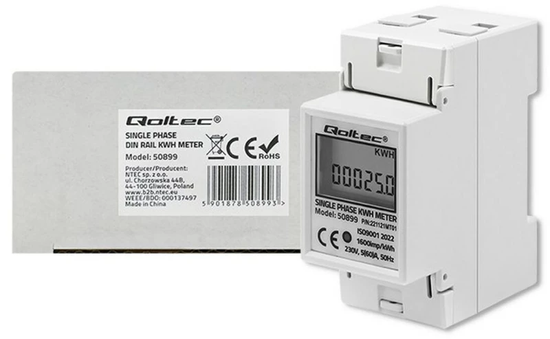 Μετρητής κατανάλωσης ενέργειας Qoltec 50899
