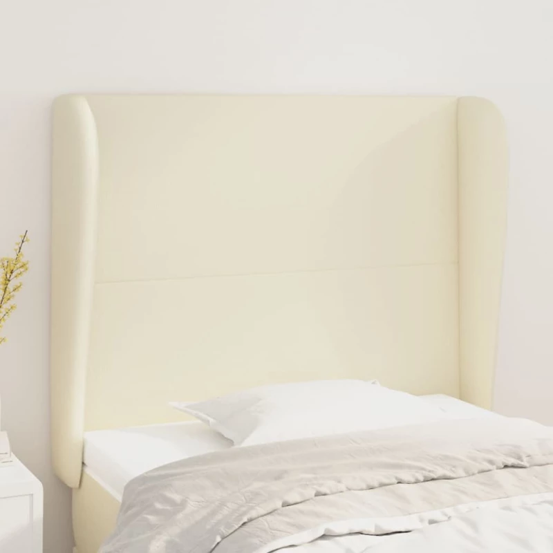 vidaXL Κεφαλάρι με Πτερύγια Κρεμ 83x23x118/128 εκ. Συνθετικό Δέρμα