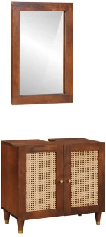Έπιπλα μπάνιου με συρτάρι 2 pcs 62 x 33 x 58 εκ. Στερεό ξύλο μάνγκο