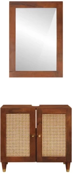 Έπιπλα μπάνιου με συρτάρι 2 pcs 62 x 33 x 58 εκ. Στερεό ξύλο μάνγκο