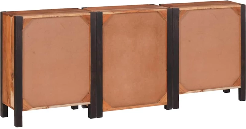 vidaXL Πλαϊνό γραφείο 3 pcs Καφέ 55 x 30 x 75 εκ Μασίφ ξύλο ακακίας