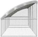 vidaXL Κλουβί για κότες Ασημί 600 x 200 x 198.5 εκ
