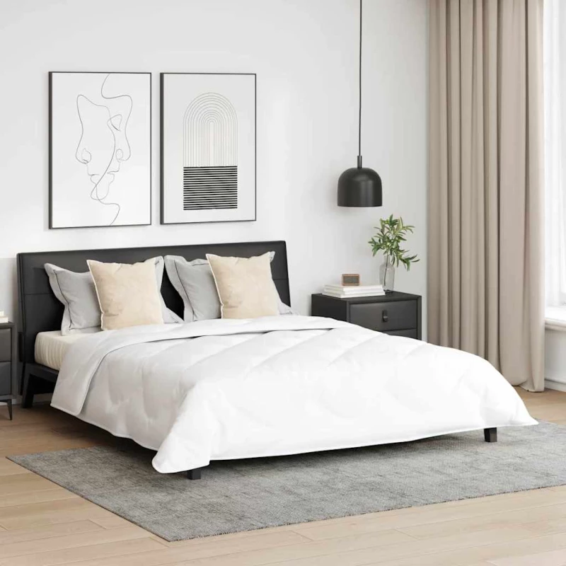 vidaXL Παπλωμα με Μαξιλάρια Argyle 3 pcs Λευκό 200 x 200 cm Μικροΐνες