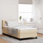 vidaXL Κρεβάτι box spring με στρώμα με στρώμα Κρεμ 90 x 190 cm