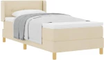 vidaXL Κρεβάτι με Ελατήρια με στρώμα Κρεμ 90 x 190 cm ύφασμα