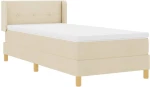 vidaXL Κρεβάτι με Ελατήρια με στρώμα Κρεμ 90 x 190 cm ύφασμα
