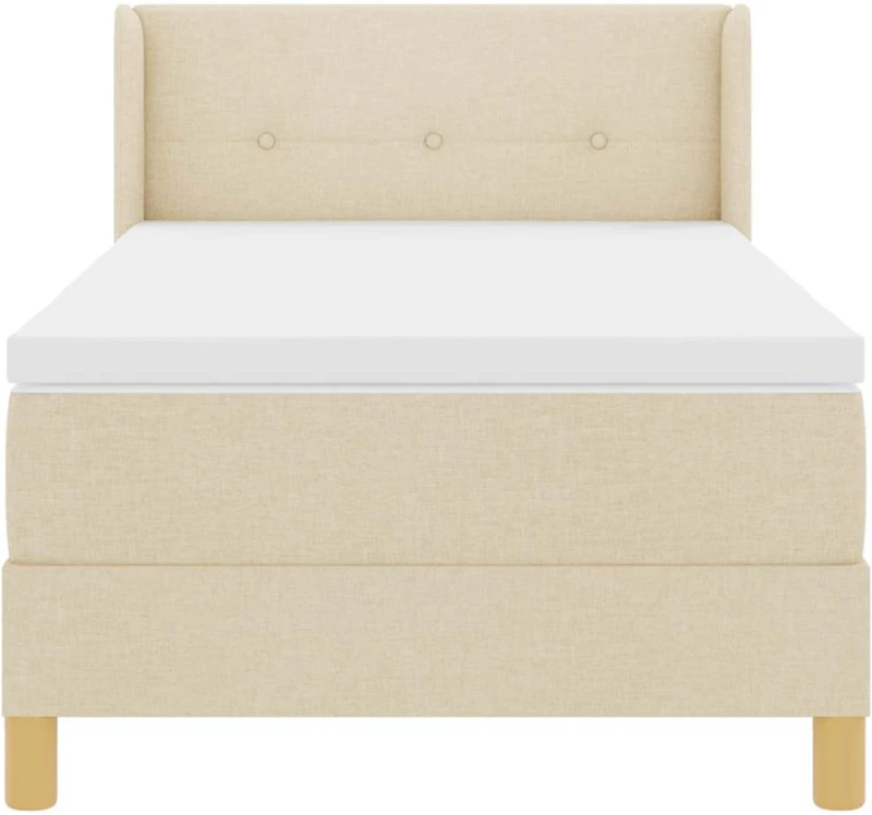 vidaXL Κρεβάτι με Ελατήρια με στρώμα Κρεμ 90 x 190 cm ύφασμα