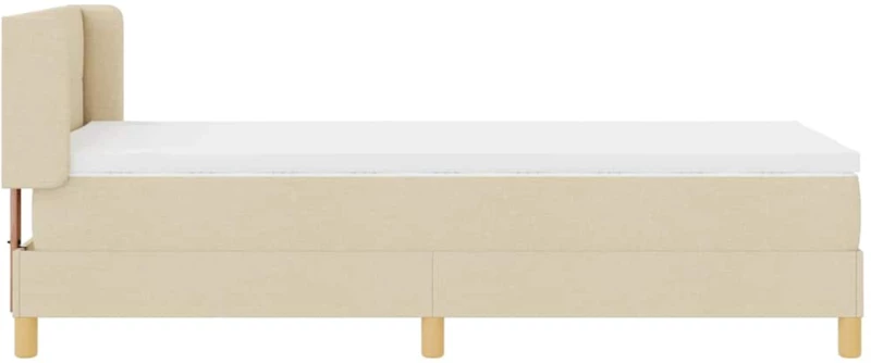 vidaXL Κρεβάτι με Ελατήρια με στρώμα Κρεμ 90 x 190 cm ύφασμα