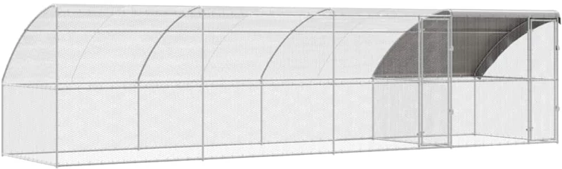 vidaXL Κλουβί για κότες Ασημί 800 x 200 x 198.5 εκ