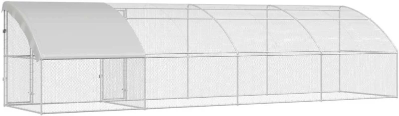 vidaXL Κλουβί για κότες Ασημί 800 x 200 x 198.5 εκ
