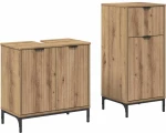 vidaXL Σετ Επίπλων Μπάνιου Καρό 2 pcs artisan δρυς 39.5 x 36 x 88 εκ