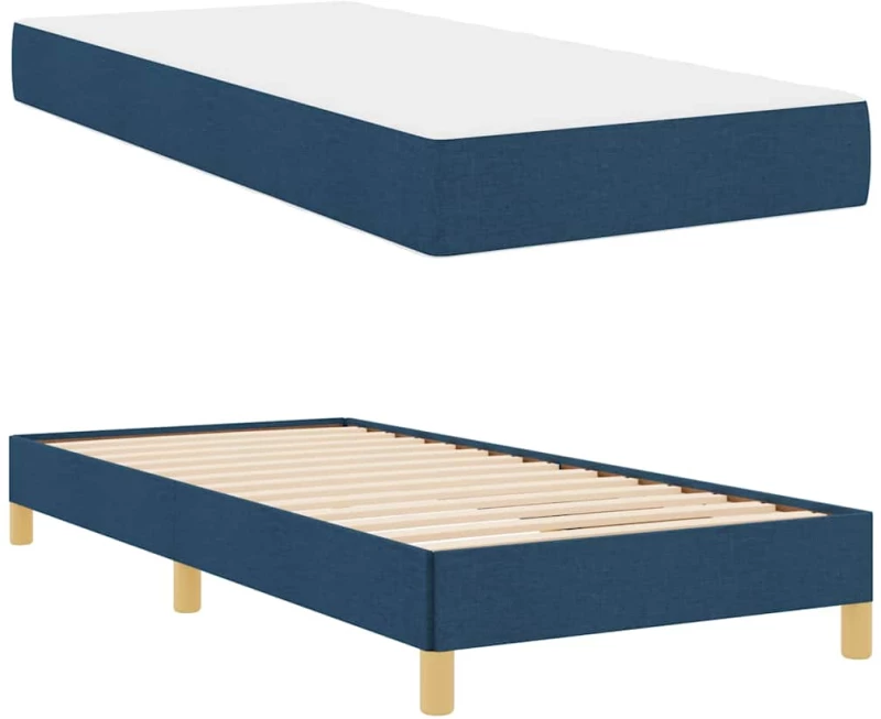 vidaXL Κρεβάτι με ελατήρια Μπλε και άσπρο 100 x 200 cm Pěna