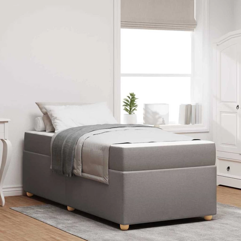 vidaXL Σκελετός Κρεβατιού με στρώμα Taupe 100 x 200 cm ύφασμα