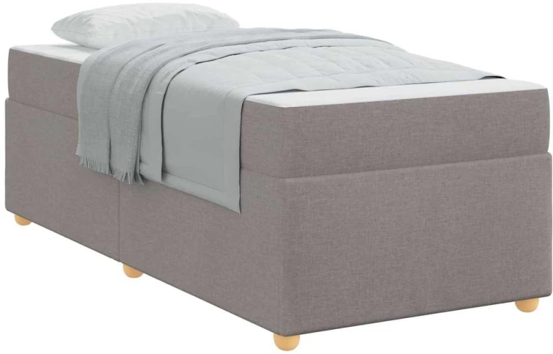 vidaXL Σκελετός Κρεβατιού με στρώμα Taupe 100 x 200 cm ύφασμα