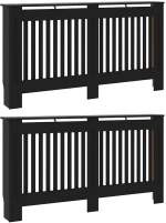 vidaXL Καπάκι Καλοριφέρ 2 pcs Μαύρο 152 x 19 x 81.5 cm