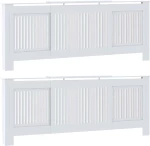vidaXL Κάλυμμα καλοριφέρ 2 pcs Λευκό 112x19x81.5cm Συνθετικόξύλο