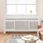 vidaXL Κάλυμμα καλοριφέρ 2 pcs Λευκό 112x19x81.5cm Συνθετικόξύλο