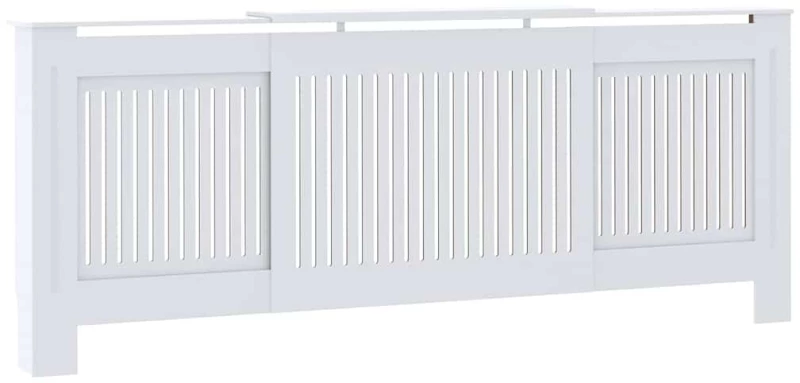 vidaXL Κάλυμμα καλοριφέρ 2 pcs Λευκό 112x19x81.5cm Συνθετικόξύλο