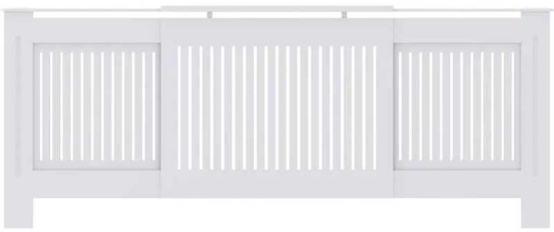 vidaXL Κάλυμμα καλοριφέρ 2 pcs Λευκό 112x19x81.5cm Συνθετικόξύλο