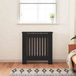 vidaXL Κάλυμμα καλοριφέρ 2 pcs Μαύρο 112x19x81.5cm Συνθετικόξύλο