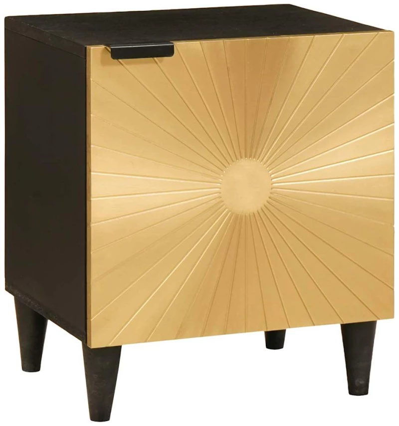 vidaXL Κομοδίνο 2 pcs Μαύρο και Χρυσό 40 x 33.5 x 46 εκ